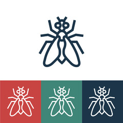 Linear vector icon with fly