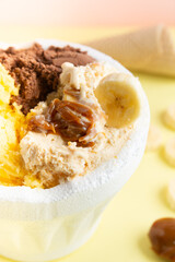 helado de banana split
