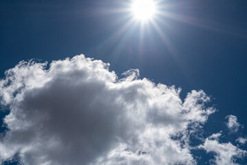 Naklejka na ściany i meble Amazing beautiful sky with clouds - With sun