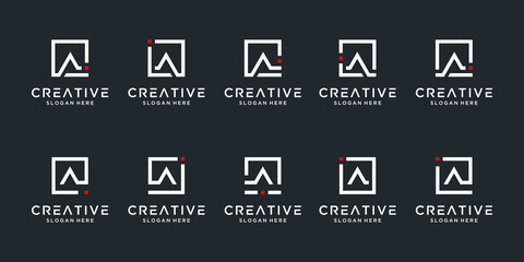 monogram logo set initial letter A. collection icon for business, company and personal branding.
