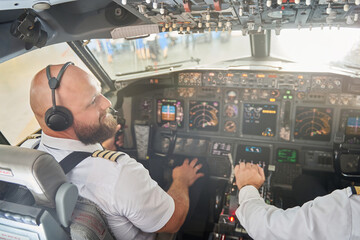 Sunny day in the airport and light in flight deck
