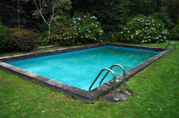 swimming pool in the summer
