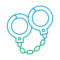 police handcuffs degraded style icon design, Officer cop security law character job person people safety and crime theme Vector illustration