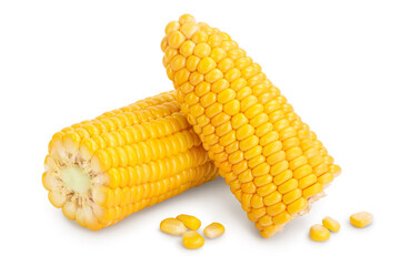 ear of corn isolated on a white background. Clipping path and full depth of field