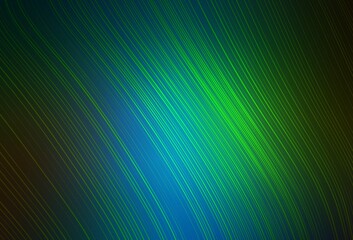 Dark Blue, Green vector blurred shine abstract template.