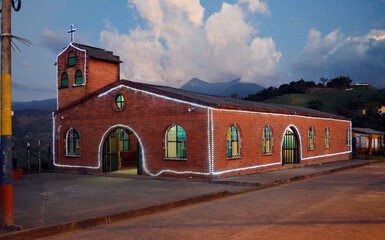 Pereira, Colombia - Iglesia de la Bella lit up for Christmas