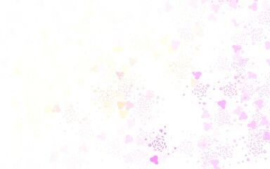 Light Pink, Yellow vector backdrop with memphis shapes.