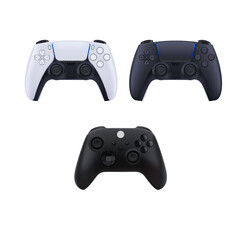 Realistic vector gamepad, video game controller icon © Roman