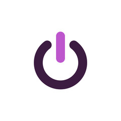 Abstract power button icon button for websites UI or applications app for smartphones or tablets. Stock vector illustration isolated on white background.