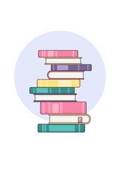 Stack of books. Education vector illustration.