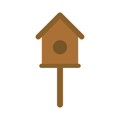 garden bird bouse flat style icon vector design