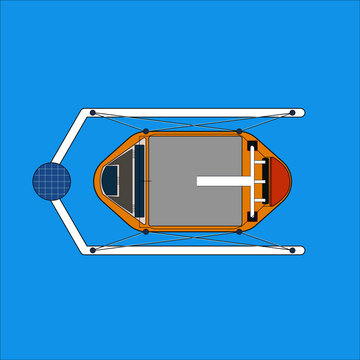 illustration of a concept solar-powered automated boat