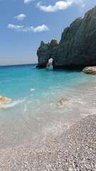 Iconic beach of Lalaria in island of Skiathos, Sporades, Greece