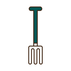 garden rake line and fill style icon vector design