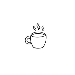 Vector hand drawn doodle sketch coffee cup isolated on white background