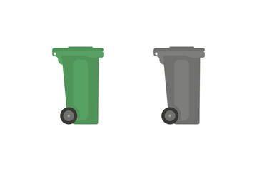 Trash can simple illustration. Bin icon, garbage box concept symbol in vector flat