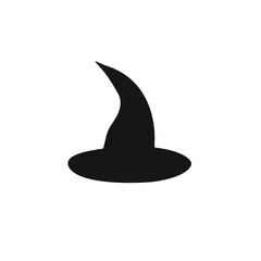 Fototapeta premium Vector hand drawn doodle sketch witch hat silhouette isolated on white background