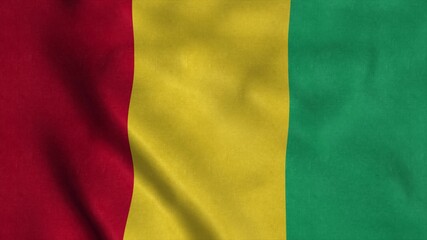 Waving flag. National flag of Guinea. 3d rendering