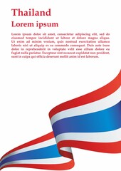 Naklejka premium flag of Thailand. Kingdom of Thailand. Template for award design, an official document with the flag of Thailand. Bright, colorful vector illustration.