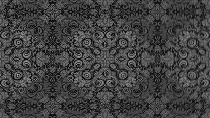 Abstract ornate decorative background. Hypnotic trendy kaleidoscope. 3d rendering