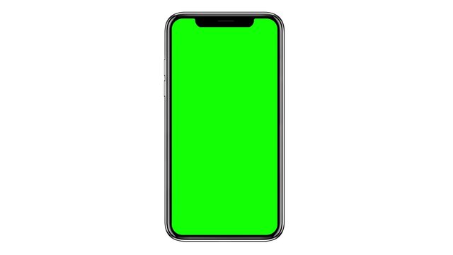 Mobile phone with blank green screen isolated on white background. 3d  rendering Stock Illustration | Adobe Stock