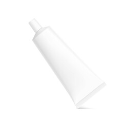 Blank plastic tube mockup. Front view. Vector illustration on white background. Can be use for your design, advertising, promo and etc. EPS10.	
