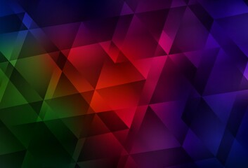 Dark Green, Red vector triangle mosaic background.