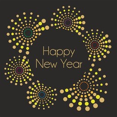 Elegant Design with text Happy New Year. Vector illustration.