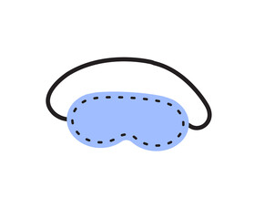 Vector hand drawn doodle sketch blue sleeping mask isolated on white background