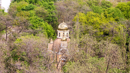 domes of the cathedral are buried in verdure