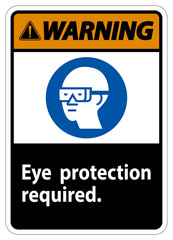 Warning Sign Eye Protection Required Symbol Isolate on White Background