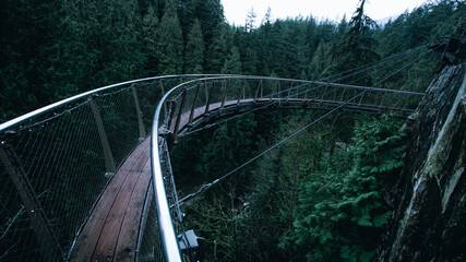suspension bridge in the mountains