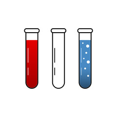 Test tube icon for analysis. Vector illustration isolated.