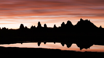 sunrise over rocky pinnacles