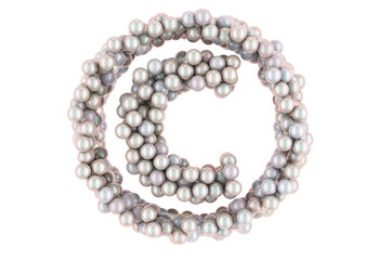 Copyright symbol from white pearls, 3D rendering