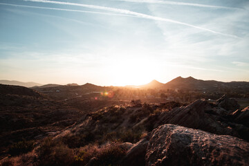 sunset over the mountains
