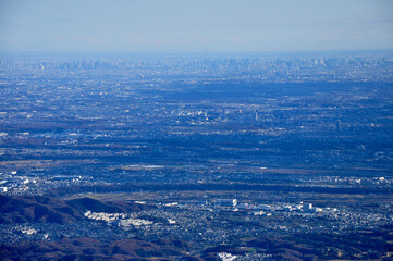 丹沢山地 大山より望む東京スカイツリー