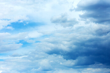 Blues sky and beautiful clouds. Nature composition. Sky background with clouds
