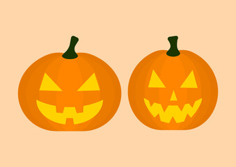 Set of halloween pumpkin vector