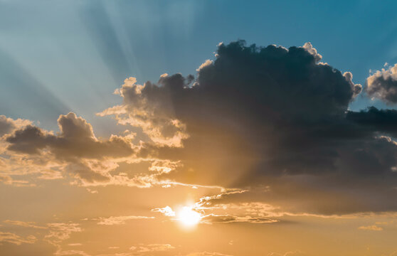 Sunset Williams AZ with storm clould.