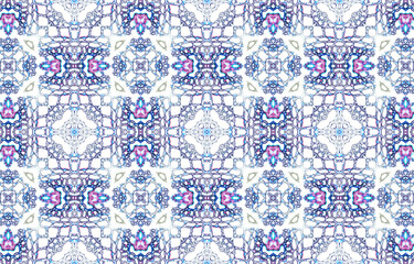 Seamless Crocodile Skin. Hand Drawn Background. Damaged Lizard Silhouette. Solid Predator Ornament. Fashion Wild Surface. White, Blue and Pink Vintage Crocodile Skin.  