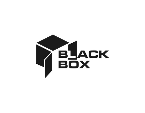 Black box vector logo illustration.