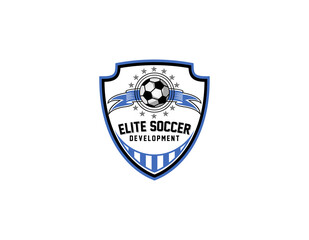 Elite soccer academy logo illustration