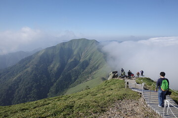 日本の徳島県の剣山の美しい風景