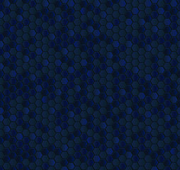 Dark Blue honeycomb mosaic. Seamless vector illustration. 