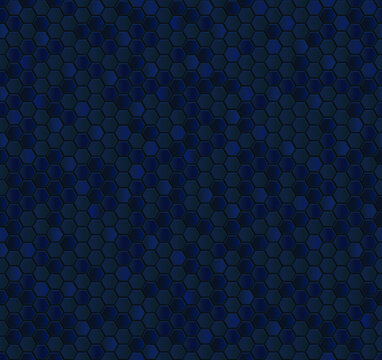 Dark Blue honeycomb mosaic. Seamless vector illustration. © Karine