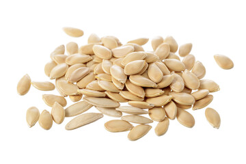 Pumpkin seeds isolated on white background