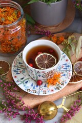 cup of tea with lemon