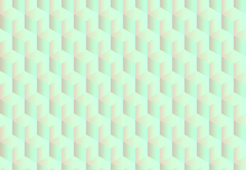 Blue gradient background with 3D squares. Seamless vector illustration. Geometric design for web, wrapping, poster, etc. 