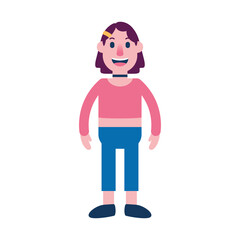 Isolated person woman people ethnicity icon - Vector